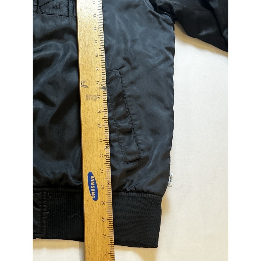 Stussy Varsity Black Satin Bomber Jacket- XL Embroidered- Snaps VTG- Y2K- 1990s - Picture 8 of 13